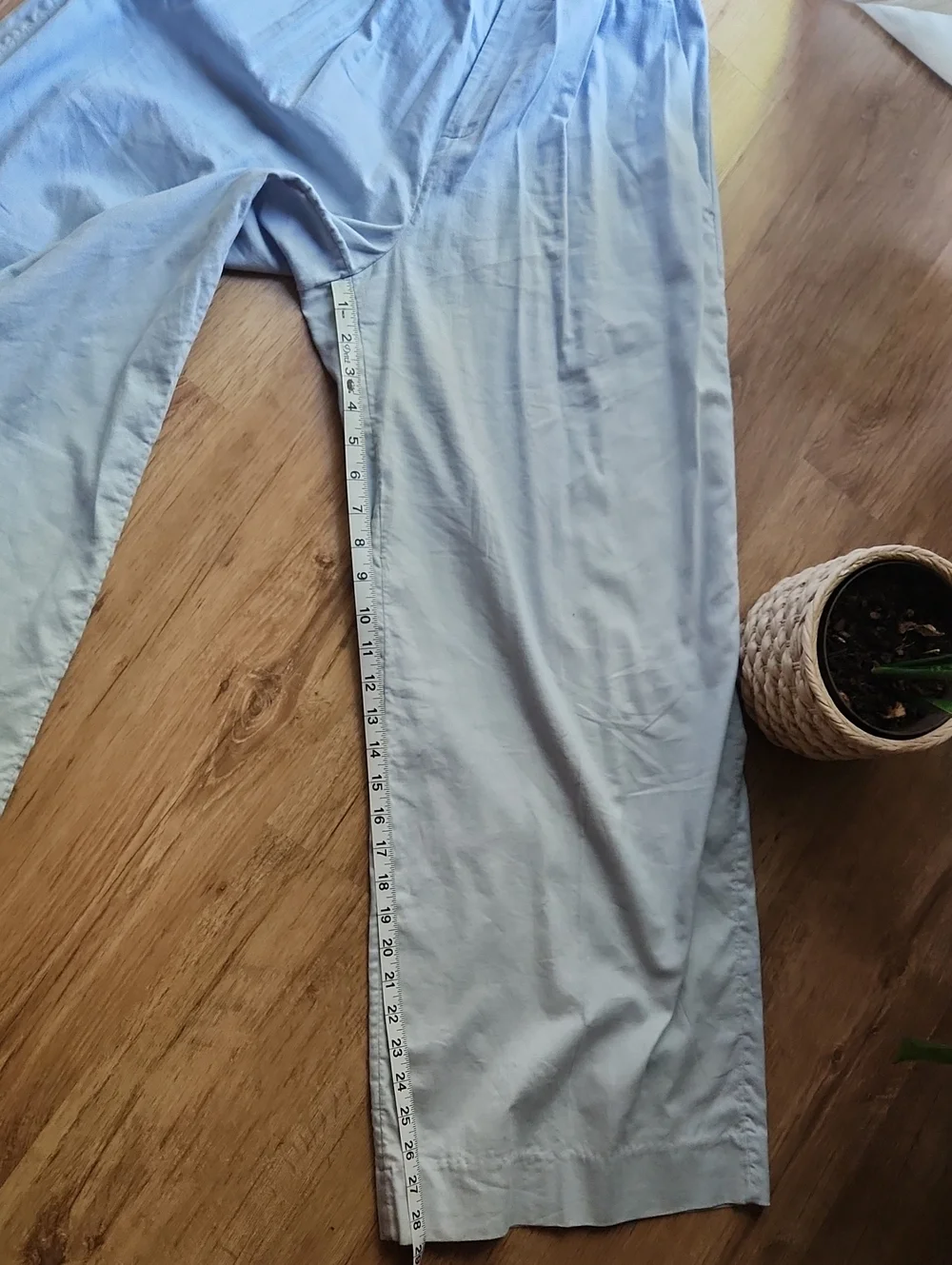 Banana Republic Light Blue Wide Leg Trousers Linen/Cotton Blend Size 4